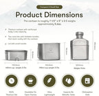 Valtcan Titanium Canteen Mess Kit 1100ml 37oz Capacity with 750ml and 400ml cookware Cups