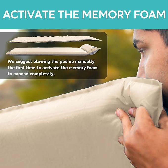 Clostnature Self Inflating Sleeping Pad - 1.5/2/3 inch, Lightweight Inflatable Camping Mattress Pad, Insulated Foam Sleeping Mat for Backpacking, Tent, Hammock