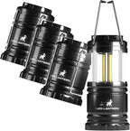 MalloMe LED Camping Lantern Flashlights 2 Pack & 4 Pack - Super Bright - 350 Lumen Portable Outdoor Lights (Black, Collapsible)