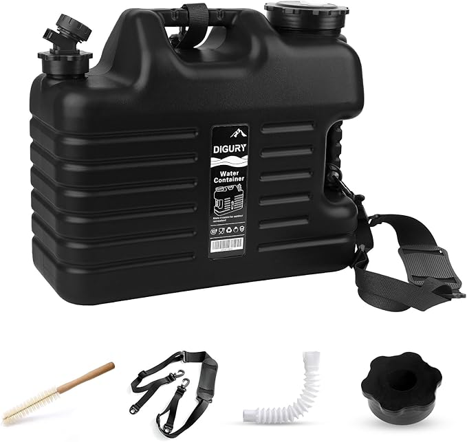 5 Gallon Water Jug, Camping Water Container BPA Free Water Storage with Spigot No Leakage Portable Emergency Water Tank for Outdoor Hiking Camping Picnic Supplies Black