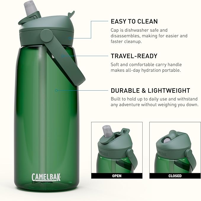 CamelBak Thrive Flip Straw Tritan Renew Water Bottle Forest Green, 32oz