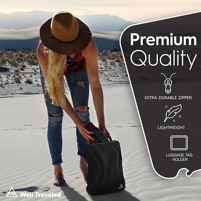 8-Piece Deluxe Travel Cubes For Packing Compression - Maximize Space In Luggage With Double Capacity Design, Luxury Compression Packing Cubes For Travel, Large, Small & Medium Set