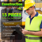 JaGely High Visibility Safety Vest Bulk Reflective Mesh Security Vest for Men Women Work Cycling Runner Neon