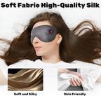 Silk Cordless Heated Eye Mask for Dry Eyes, Light Blocking Warm Eye Compress, Improved Sleep, with 3 Heat Settings, Washable Heating Pad for Migraine, Travel, Rechargeable, Men Women