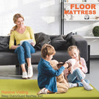 Memory Foam Camping Mattress Sleeping Pad, 3" Thick Waterproof Portable Roll Up Sleeping Mats & Floor Mattress Pad with Pillow + Travel Bag for Camping Car Truck SUV Tent Sleepover Kids Adult