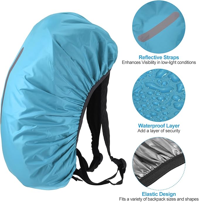 PATIKIL Waterproof Backpack Rain Cover, Non-Slip Backpack Cover with Vertical Reflective Strap Stay Dry for Hiking, Camping, Hunting