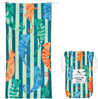 Dock & Bay Beach Towel - Quick Dry, Sand Free - Compact, Lightweight - 100% Recycled - Includes Bag - Karma Chameleon - Large (160x90cm, 63x35)