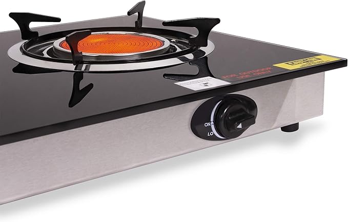 Barton Deluxe 40,000 BTU 2 Burner Propane Gas Range Stove Cooktop Ceramic Infrared Auto Ignition Outdoor Grill BBQ Camping Stoves Countertop LPG