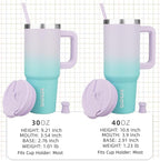 BJPKPK Tumbler With Handle 30 oz Stainless Steel Insulated Tumbler With Lid And Straw For Water Or Ice Coffee,Lavender Green