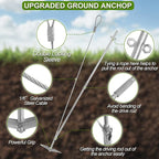 Ground Earth Anchors for Shedswith Drive Rod Tool, 35" x 1/8" Galvanized Cable for Securing Camping Tents, Swing Set, Green House, (12 Pack) Single Layer Earth Anchors for Trapping