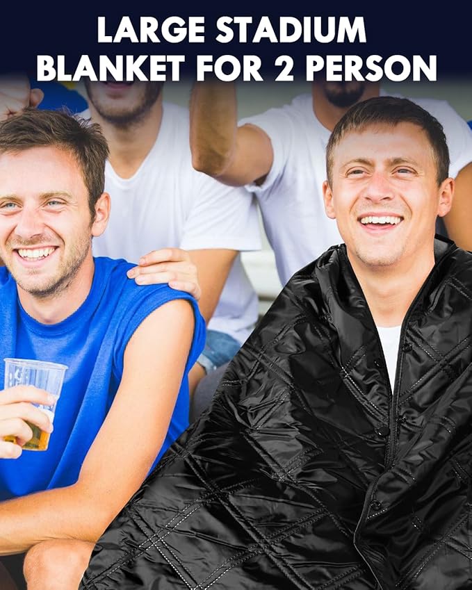 Outdoor Camping Blanket, Fleece Waterproof Stadium Blanket with Portable Bag, Lightweight for Cold Weather, Sports, Pet, Beach, Picnic, Stadium, Travel, Car, 79 * 54inch