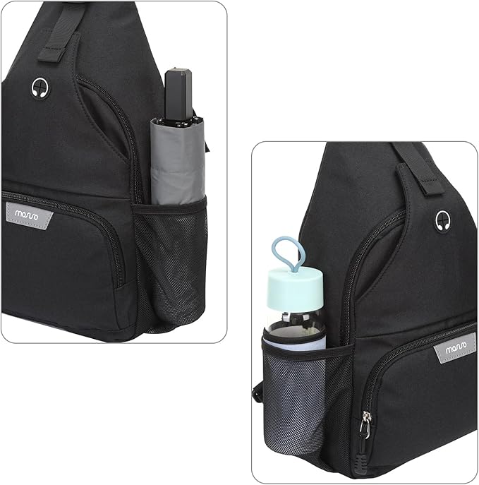 MOSISO Sling Backpack Travel Hiking Daypack, Crossbody Convertible Sling Bag with Front Pocket One Shoulder Chest Bag