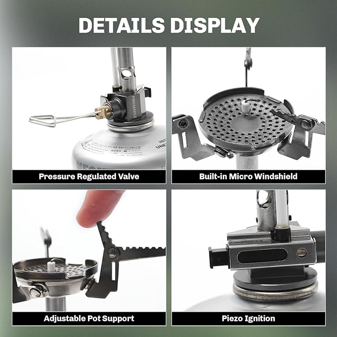 Fire-Maple Greenpeak 2 Backpacking & Camping Stove with Micro Regulated Valve - Ultralight, Compact, Isobutane-Powered Cooking Gear for Hiking, Trekking, Hunting & Emergency Use