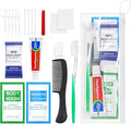 10 Sets Personal Hygiene Kit Bulk,10-IN-1 Green Individually Wrapped Disposable Travel Toothbrushes and Hotel Vanity Set Basic Toiletry Supplies for Homeless,Guests,Charity