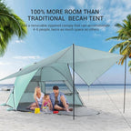 Elegear Beach Tent with Canopy, 1-Second Setup Pop Up Sun Shelter Shade, UPF 50+ UV Protection Silver-Coated Lightweight Portable Beach Cabana