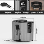 KITWLEMEN Portable Waist Fan - Personal Clip on Belt Fan, 5 Speeds 20H Cooling, Rechargeable Battery Operated, Wearable with Lanyard for Camping, Travel, Jobsite (Gray)