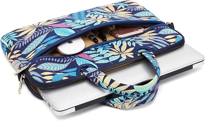 kayond Forest Series Bule Patten Waterproof Laptop Shoulder Messenger Bag Case Sleeve for 15 Inch 15.6 Inch Laptop