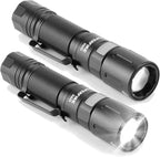 SuperFire 1000-Lumen Tactical Flashlight - Rechargeable, Zoomable LED Flashlight with 5 Modes, Pocket-Sized (2-Pack) for Camping & Emergency