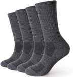 EnerWear 4 Pack Women's Merino Wool Outdoor Hiking Trail Crew Sock