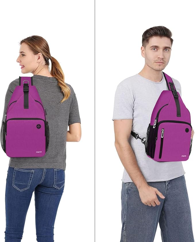MOSISO Sling Backpack Bag, Crossbody Shoulder Bag Travel Hiking Daypack Chest Bag with Front Square Pocket&USB Charging Port