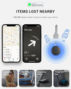 2026 New Smart Tracker Tags: Bluetooth Tracker Tag, Key Finder Tags Works with Apple Find My App, Replaceable Battery, Wallet Finder Tags and Item Locator Tags for Keys, Bags, Luggage, Pets, Wallet