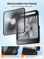 Warmco 20000mAh 8-inch Portable Camping Desk Fan, [15-48H Working Hours] Ultra-thin LED Light Rechargeable Battery Powered Travel Fan for Outdoor, Indoor, Cruise Essentials 2025