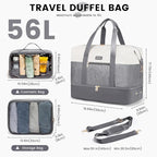 LOVEVOOK Weekender Bag, Large Travel Duffel Bag for Women with 2 Packing Cubes, Carry on Overnight Bag with Shoe Compartment, Mom Hospital Bags for Labor and Delivery