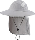 Home Prefer UPF 50+ Mens Wide Brim Fishing Hat with Neck Flap Sun Hat for Men Women Sun Protection Cap