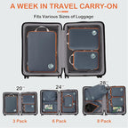 Cipway Compression Packing Cubes, Ultralight Luggage Organizer Bags, Travel Essentials for Carry on Suitcase (3 Piece,Gray)