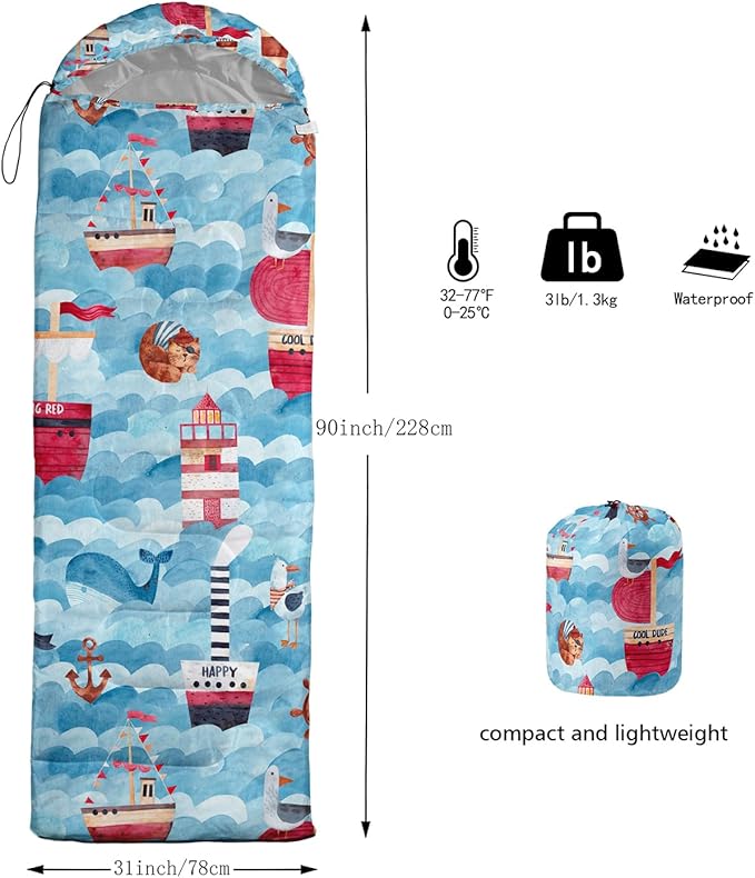 CVHOUSE Camping Sleeping Bags,3 Season Warm & Cool Weather,Lightweight,Waterproof Sleeping Bags for Adults & Kids,Traveling,and Outdoors,Camping Gear Equipment