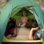 INVOKER 3.15" Self-Inflating Camping Sleeping Pad, Ultra-Thick Foam Fast Inflating Camping Mat Air Mattress with Pillow, 4-Season Insulated for Tent, Car, Camping, Travel, Khaki with Pink-Orange