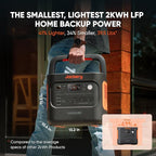 Jackery Explorer 2000 v2 Power Station and 2 * 100W Solar Panels, 2042Wh LiFePO4 Home Backup Battery, 2200W Solar Generator, USB-C PD 100W Fast Charging for Emergencies, Power Outages, Camping