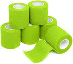 FriCARE Self Adhesive Bandage Wrap, Medical Tape in First Aid Kit, Cohesive Bandages for Wounds Sport Vet, FSA/HSA Eligible, 2 Inches X 5 Yards 6 Rolls, Grass Green