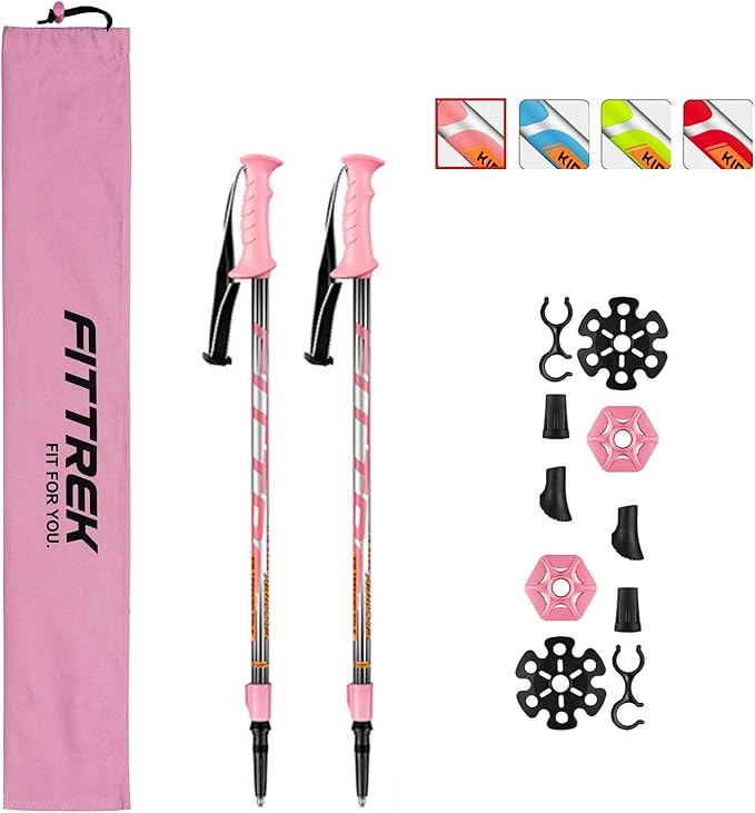 Hiking Poles for Kids - Ultralight Nordic Walking Sticks - Telescopic Child Trekking Poles Collapsible 2 Pack
