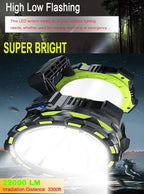 Big LED Searchlights Spotlight Lantern Flashlights, 22000LM 6 Modes Rechargeable Handheld Camping Hunting Lamp Portable Work Lights for Indoor Outdoor Emergency