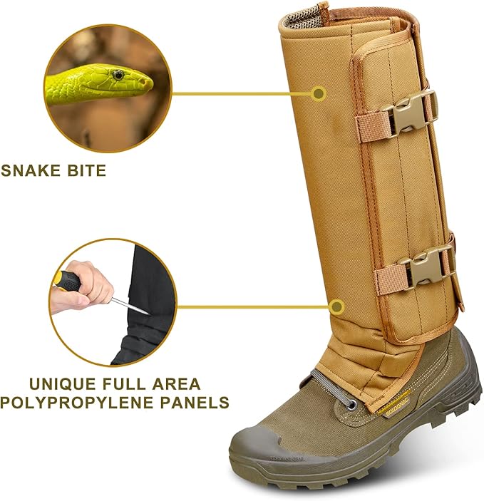 Skiguard Snake Guard Gaiters - Waterproof Chaps for Lower Legs, Bite Proof Guardz, Adjustable Size