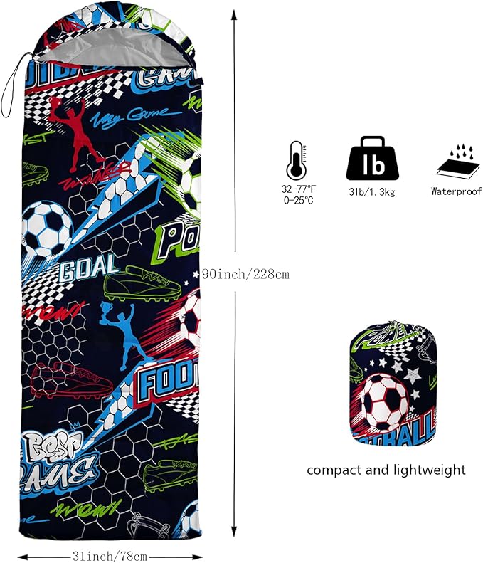 QOOMO Animals Camping Sleeping Bags,3 Season Warm & Cool Weather,Lightweight,Waterproof Sleeping Bags for Adults & Kids,Traveling,and Outdoors,Camping Gear Equipment