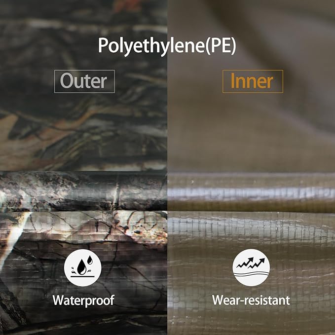 Heavy Duty 11 Mil Tarp Cover Waterproof UV Resistant Tarpaulin Used for Outdoor, Hunting, Camping, Backpacking, Canopy Tent, Ground Tarp, Cover Boat, Motorcycles, Roofs, Wood