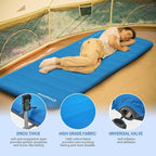 KingCamp Self Inflating Air Mattress, R 6.5 Foam Sleeping Pad for Single Adult 3" Thick Camping Mat Camping Essentials with Perforated Foam Core for Outdoor Tent Cot Car Backpacking (Blue/Charcoal)