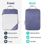 9 Set Compression Packing Cubes for Travel - Compressible, Lightweight, and Space-Saving Packing Cubes, Travel Essentials for Women, Bluish Purple