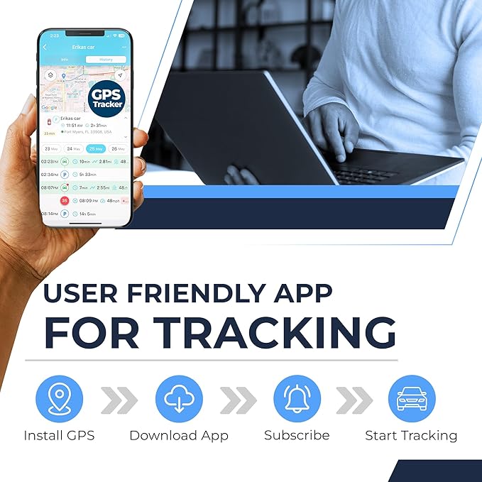 GPS Tracker for Vehicles - Up to 6-Month Battery - Real Time GPS Car Tracker - Hidden Magnetic Tracking Device for Cars, Fleets, Trailers - Global Tracking w/Lifetime Support - Subscription Required