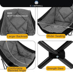 Folding Camping Chair,Oversized Portable Camping Chair with Cup Holder and Phone Holder,Heavy Duty Padded Lawn Chair for Camping, Tailgates, Beach, and Sports