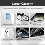 Hoedia Sports Drawstring Backpack - String Swim Gym Bag with Shoes Compartment and Wet Proof Pocket for Women and Men