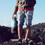 Trebo One Gallon Water Bottle Insulated with Paracord Handle,128oz Large Stainless Steel Water Jug,Vacuum Double Wall Insulated 24hr Cold Retention,Leakproof Flask with 3 Lids,Indigo Black