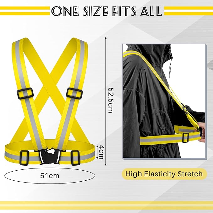 Hercicy Reflective Running Vest Reflective Running Shirt with Safety Straps High Visibility Construction Vest for Night Cycling Hiking Jogging Dog Walking