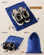 FantasyLife Shoe Bags for Travel, Washable Dust Bags for Storage & Packing, Flannel Shoe Pouch with Drawstring Closure for Purses, Handbags, Shoes & Toys (4, Palace Blue, 17.3"x12.6")