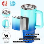 40 oz Tumbler with Handle and Straw or Convert to 40 oz Insulated Water Bottle Fits in Cup Holder. Stainless Steel Metal Water Flask with 2 Lids for Travel,Camping,Gym Sports Coffee Mug Thermal Cup