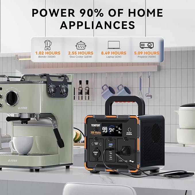 300W Portable Power Station, Solar Generator 259Wh, 70,000mAh LiFePO4 Battery with 65W USB-C PD&Pure Sine Wave AC, Solar Charging for Camping,Home Backup,Emergency Power(SOS Light & LCD Display)