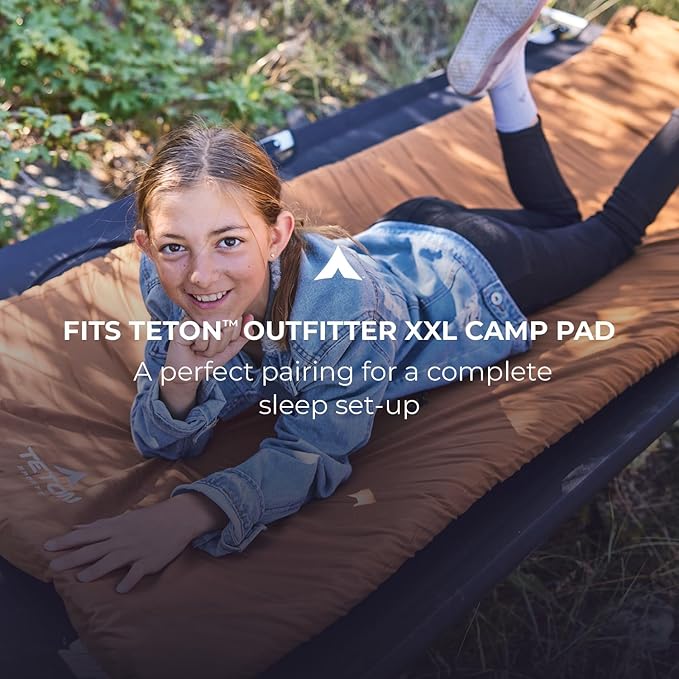Teton Camping Cot with Patented Pivot Arm, Folding Camping Cot, Durable Heavy Duty Canvas, Comfortable Sleeping Bed for Adults, Portable