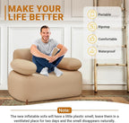 KingCamp Inflatable Couch for Camping, Portable Foldable Eco-Friendly Reach-Certified PVC Liner Air Lounger Blow Up Sofa with Foot Pump, Pegs, Repair Kit & Removable Cover